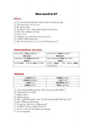 English Worksheet: How much?