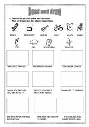 English worksheet: Read and draw