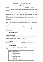 English Worksheet: Present Simple / Simple Past / Past Continuous