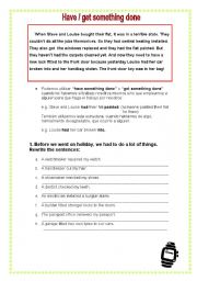 English Worksheet: HAVE/GET SOMETHING DONE