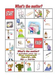 English Worksheet: whats the matter boardgame