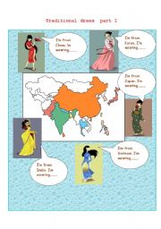 Traditional dresses- Asia- part I -Activities