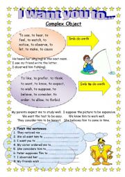 English Worksheet: I want you to...