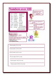 English Worksheet: Numbers over 100