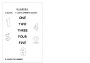 English worksheet: Numbers