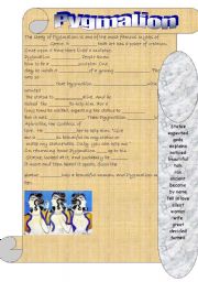 English Worksheet: The myth of Pygmalion