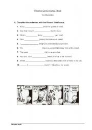 English worksheet: Present Continuous Exercises