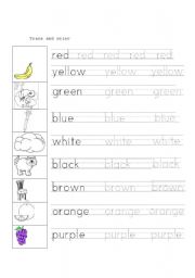 English Worksheet: colours