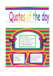 English Worksheet: Quotes