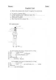 English worksheet: English Test