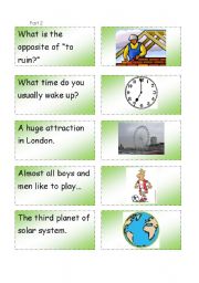 English Worksheet: Question - Answer game. Part 2.