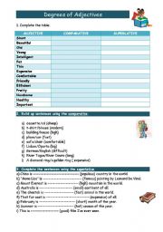 English Worksheet: Degrees of adjectives