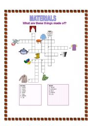 Materials crossword