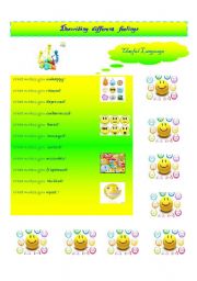 English Worksheet: Describing feelings