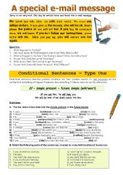 English Worksheet: A special e-mail message