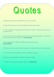 English Worksheet: Quotes