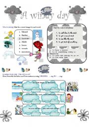 English Worksheet: A   WINDY   DAY