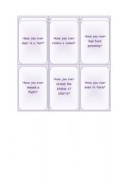Present Perfect Conversation Cards