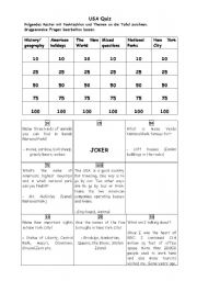 English Worksheet: USA Quiz