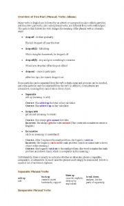 English Worksheet: phrasal verbs