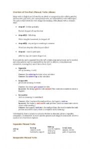 English worksheet: phrasal verbs