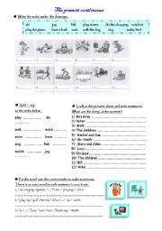 English Worksheet: Present continous