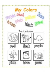 English Worksheet: My Colors