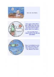 English Worksheet: man on the moon