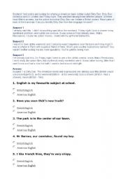 English worksheet: BRITISH- AMERICAN ENGLISH