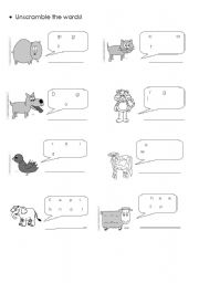 animals unscramble!