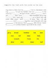 English worksheet: Complete this text with the words in the box