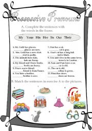 English Worksheet: Possessive Adjectives