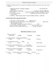 English Worksheet: PHRASAL VERBS