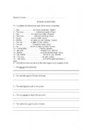 English Worksheet: Simple past - exercises