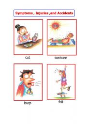 English Worksheet: symptoms, injuries, and accidents