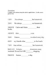 English Worksheets Have Or Has Go Or Goes