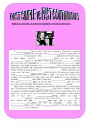 English Worksheet: Past simple vs Past continuous