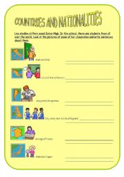 English worksheet: Countries and Nationalities