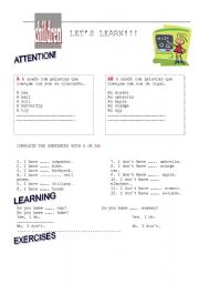 English Worksheet: lets learn