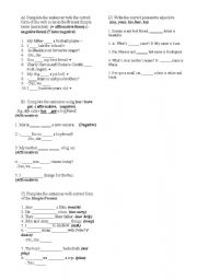 English Worksheet: Exercises