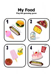 English Worksheet: Guessing Game cards