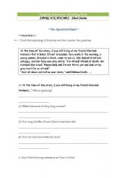 Sherlock Holmes Short Story test ( The Speckled Band )