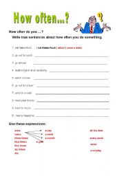 English Worksheet: how often