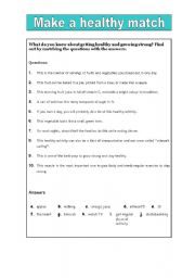 English Worksheet: Health quiz 2