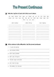 English Worksheet: The Present Continuous