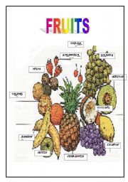 English Worksheet: FRUITS