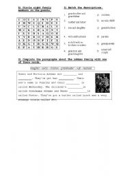 English worksheet: FAMILY