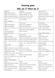 English Worksheet: Guessing - time filler