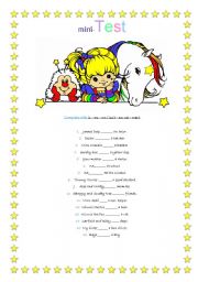 English Worksheet: Verb to be mini-test