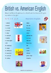 English Worksheet: British English vs. American English